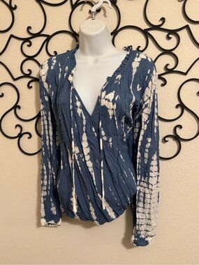 Tie-Dye Wrap Blouse
